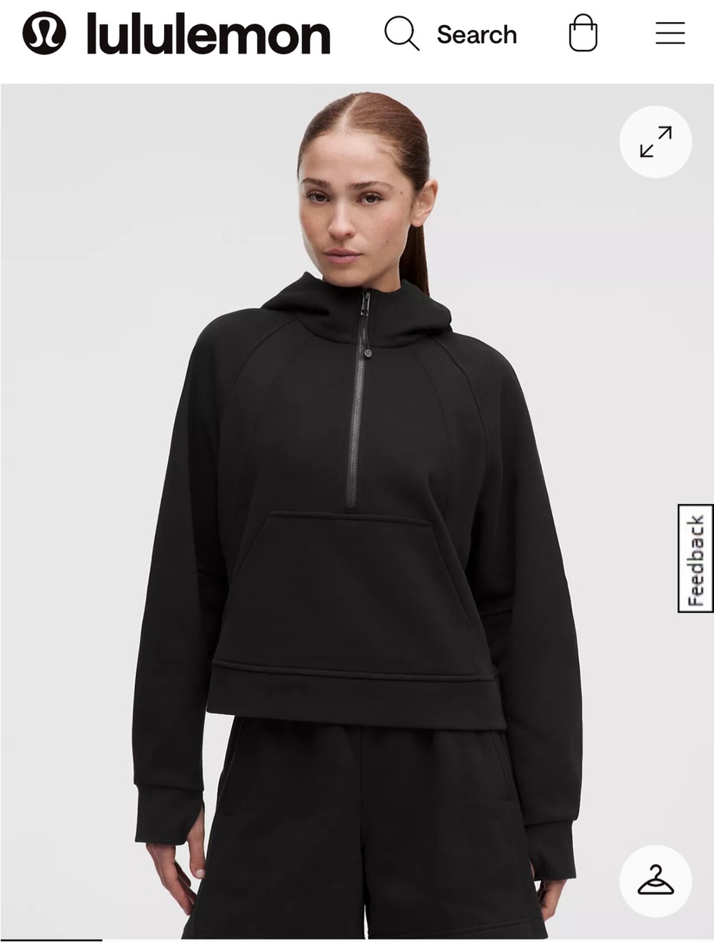 lululemon athletica Black Half‑Zip Hoodie